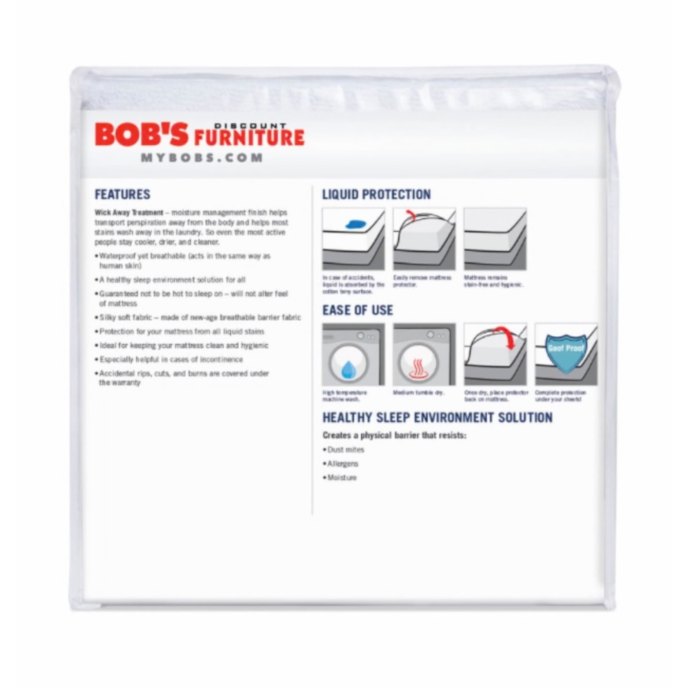 Queen Size Bob's Goof Proof Fitted Mattress Protector NEW - Picture 2 of 2